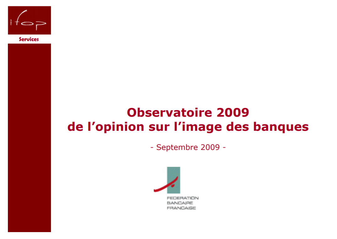 Image et pratique bancaire des français 23ème vague (2009)